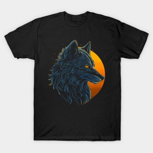 Moon Wolf - Retro Vibrant Wolf Pop Art T-Shirt